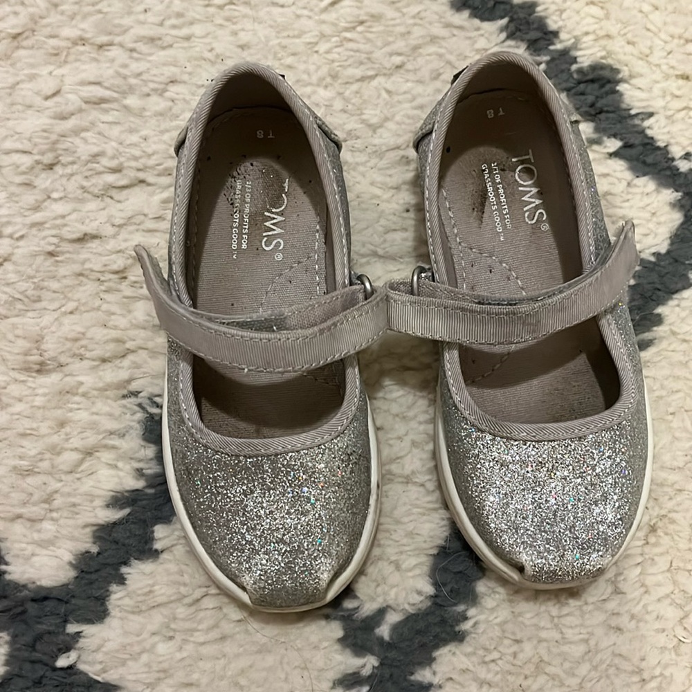 Toddler Silver Sparkly Toms